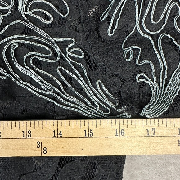 Free People Black Lace Embroidered Short Sleeve Flared Dress Sz Small / XS - Picture 5 of 7